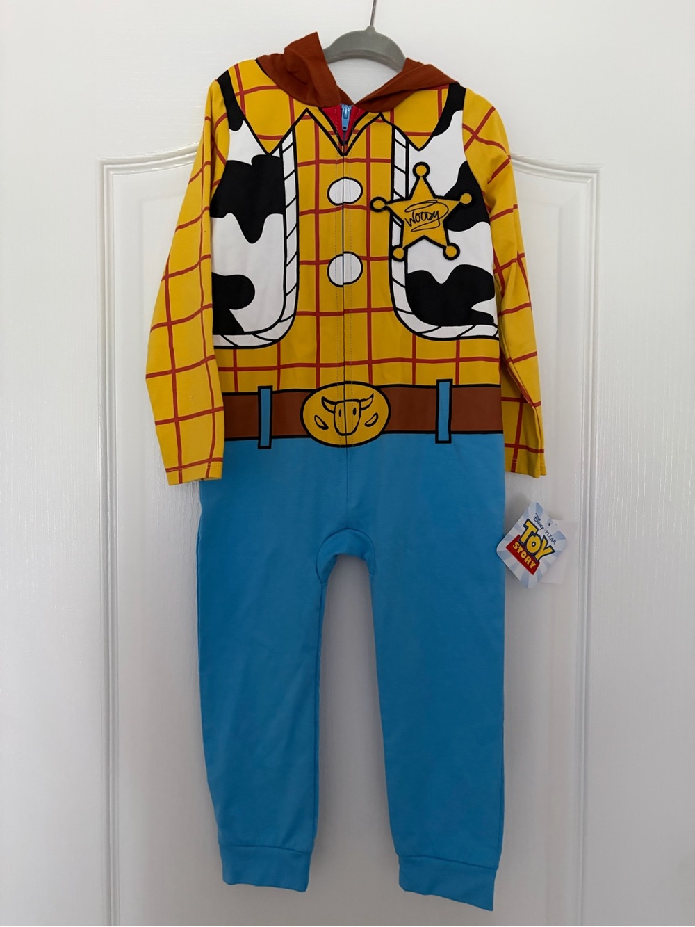 Disney Woody Onesie Costume - Yellow, Blue, Brown